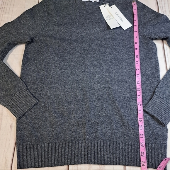 Calvin Klein Gunmetal Heather Grey Wool Blend Crew Neck Size XS - Picture 8 of 14